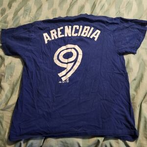 Toronto Blue Jays Majestic T-shirt‎ Blue J.P Arencibia #9 Men's Size Medium